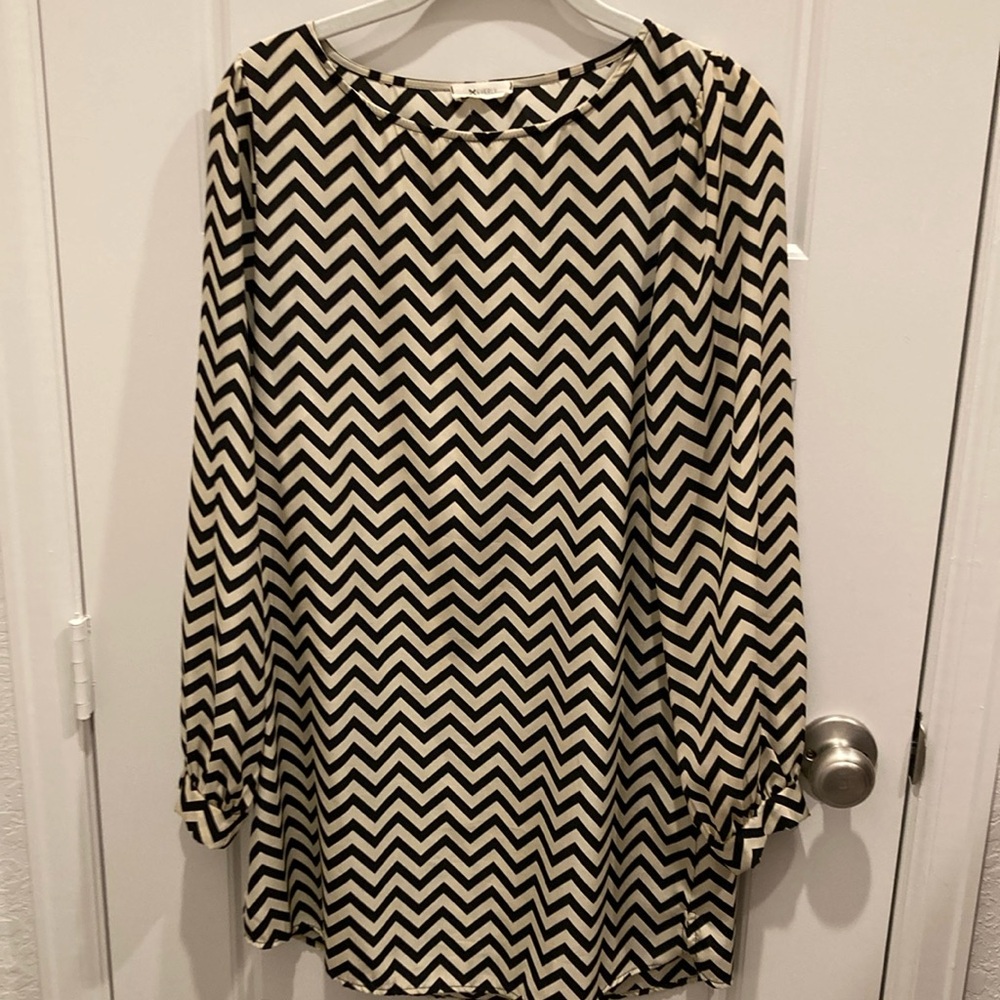 Everly black and cream chevron tunic/dress
